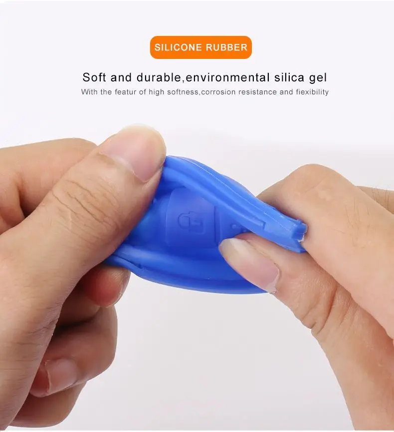 

ABS Carbon Fiber Shell+Silicone Cover Remote Key Holder Fob Case&KeyChain For Kia Sportage R 5Button key