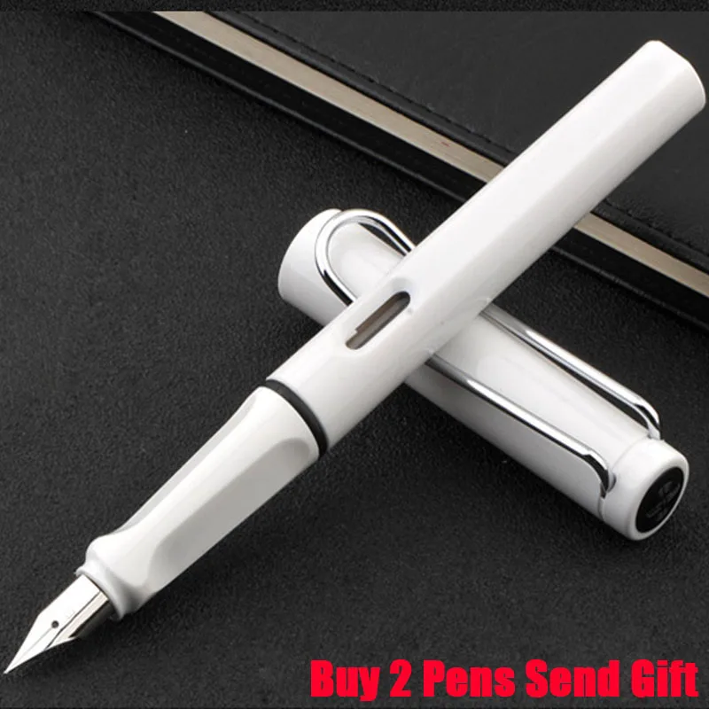 Fountain Pen White Брендовая Шариковая ручка для бизнеса Safari, хорошее качество, шариковая ручка для студентов, купить 2 ручки, отправить подарок - Цвет: Fountain Pen White