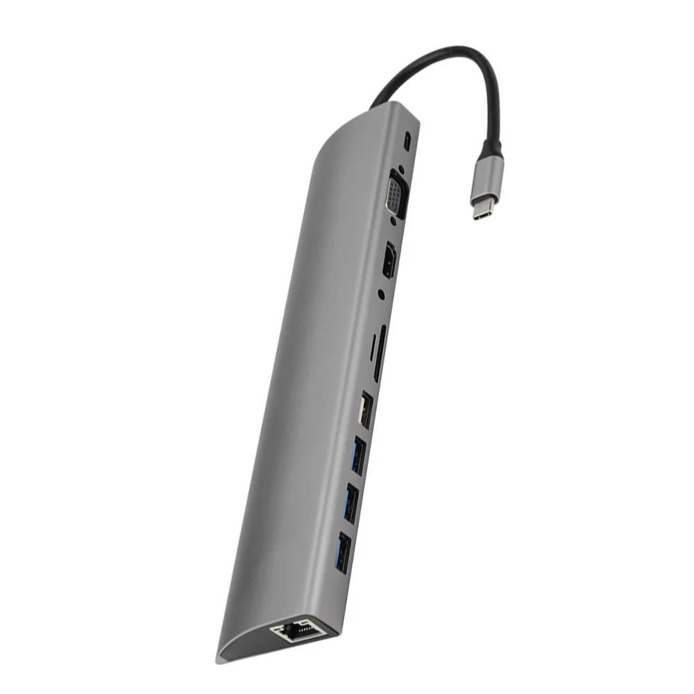 

Aluminium Alloy Computer Converter Type-c Hub 11-in-1 Hub Dock Station