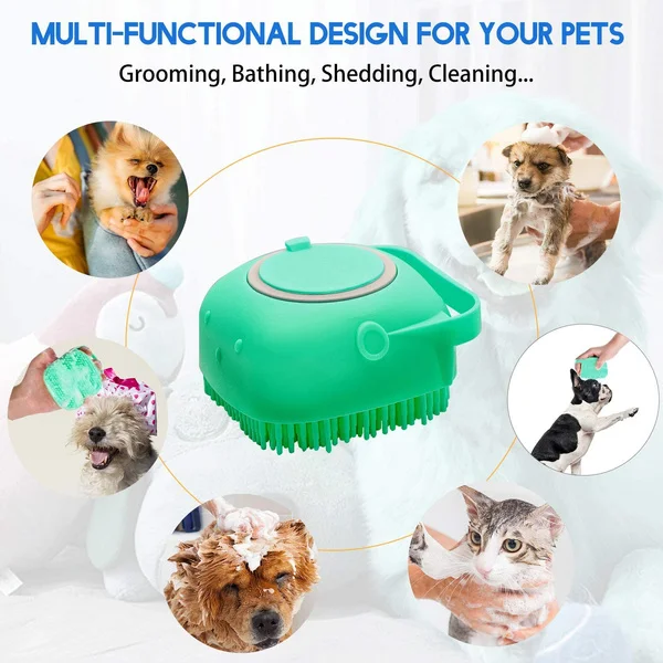

Pet Dog Shampoo Brush Cat Massage Comb Grooming Scrubber Brush Rubber Brushes for Bathing Short Hair Soft Silicone Ingredient