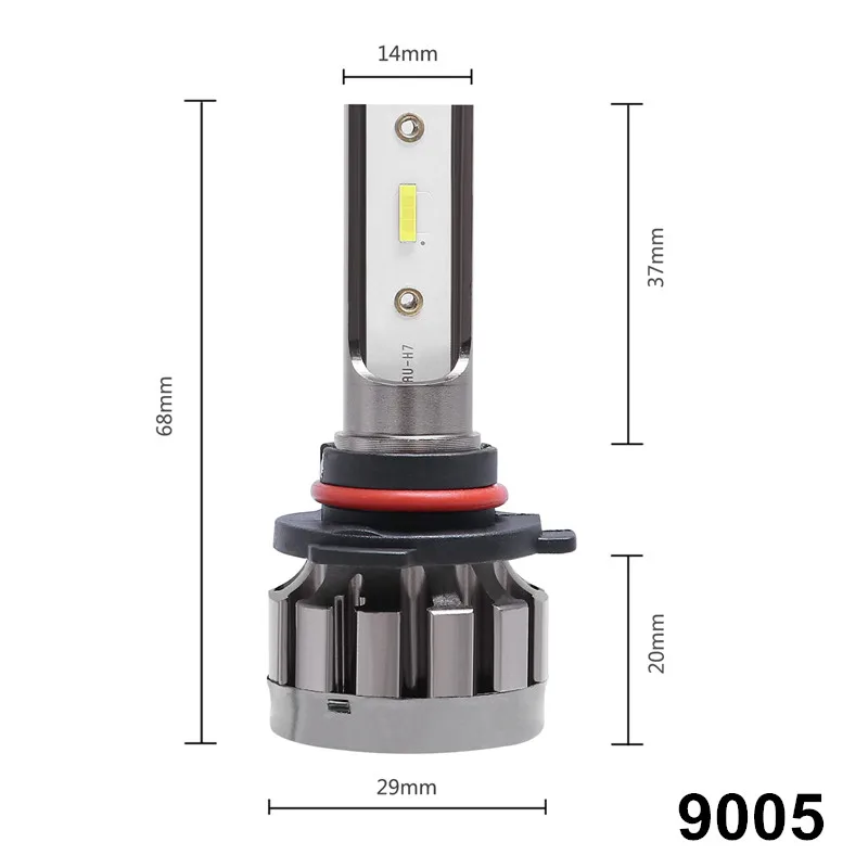 Ароуз H11 9005 H1 H3 H7 60 Вт 12000LM 6000 К CSP светодиодная фара H4 Hi короче спереди и длиннее сзади) Автомобильный светодиодный фары для авто светодиодный лампа светильник 12v24v