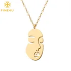 Ожерелье с подвеской с абстрактным человеческим лицом FINE4U N311, цепочка из нержавеющей стали, ожерелье, женские Украшения для лица