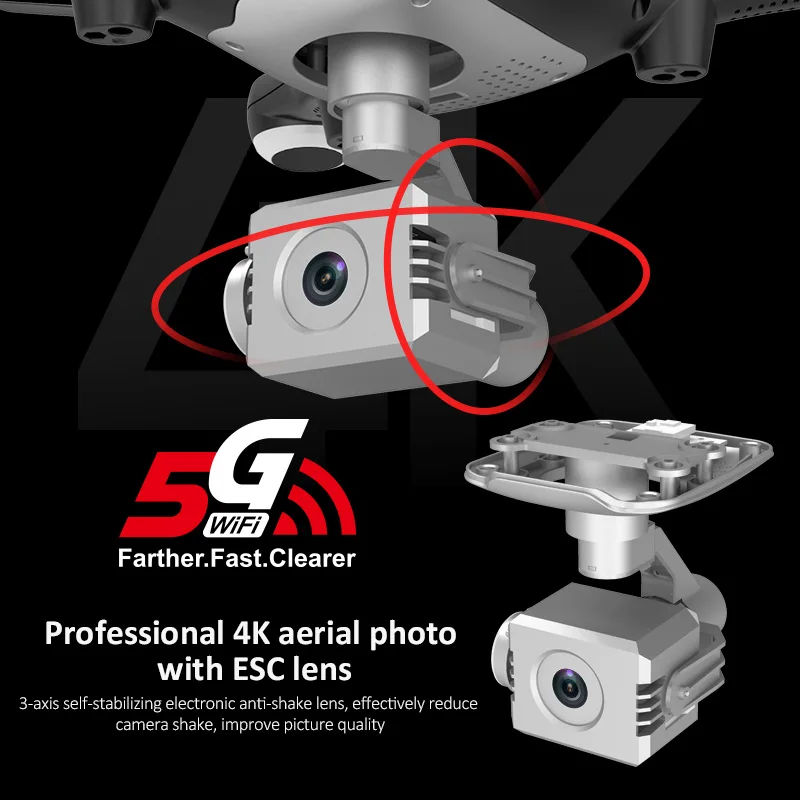 EBOYU X35PRO 5G 3-осевой карданный вал Wi-Fi GPS дрона с дистанционным управлением 4K HD Камера
