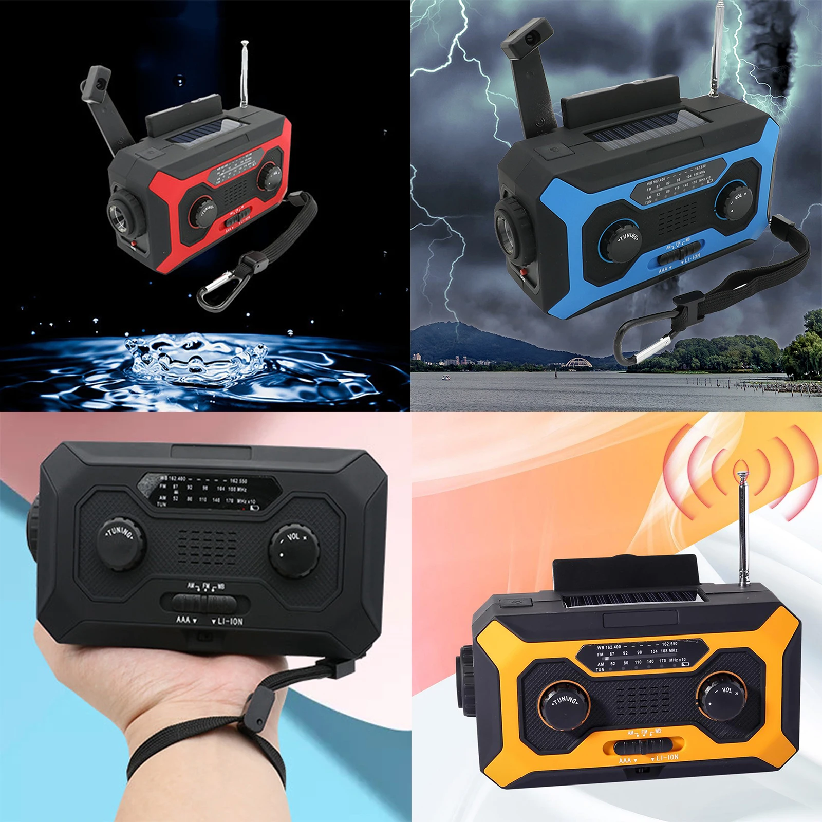 

Household Emergency Radio Solar Weather Radio Radio with LED Flashlight