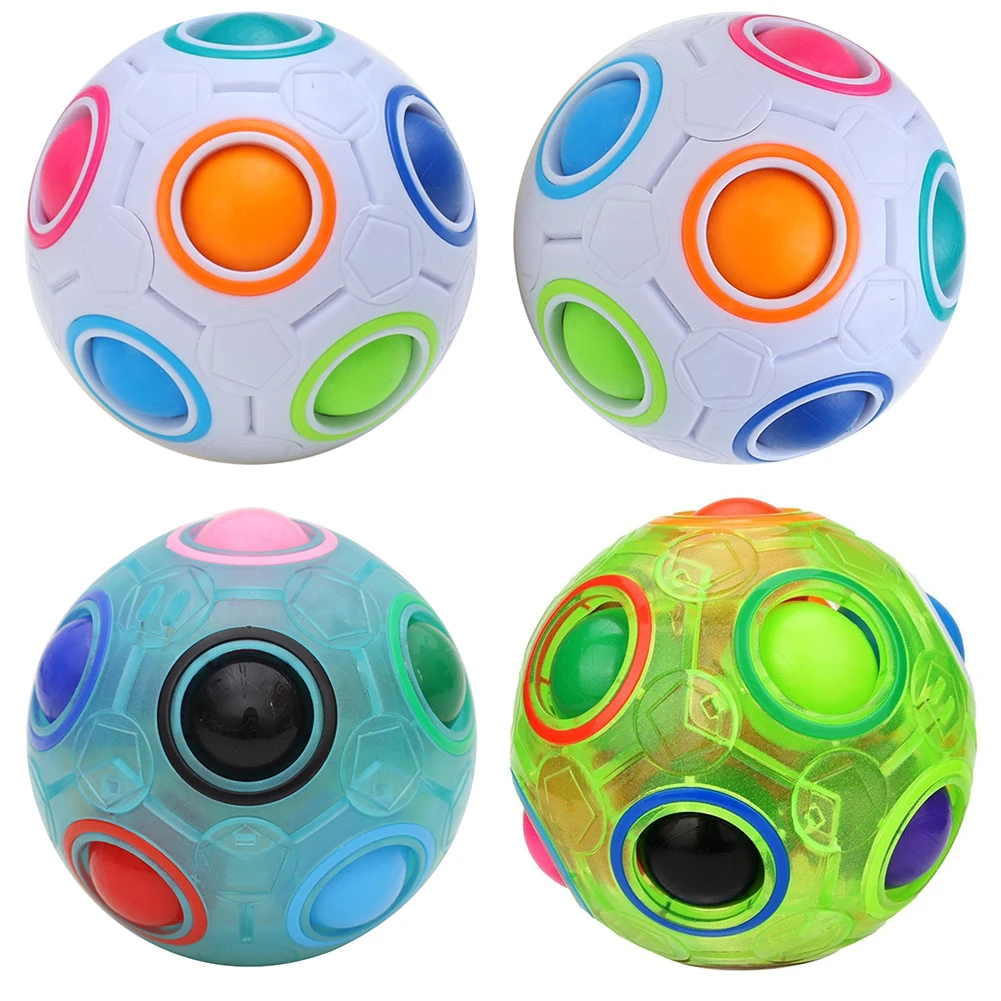Bolas y cubos de arco iris m&aacute;gico creativo para ni&ntilde;os y adultos, rompecabezas de velocidad, Bola de aprendizaje educativo, Regalos divertidos, juguetes para aliviar el estr&eacute;s-0