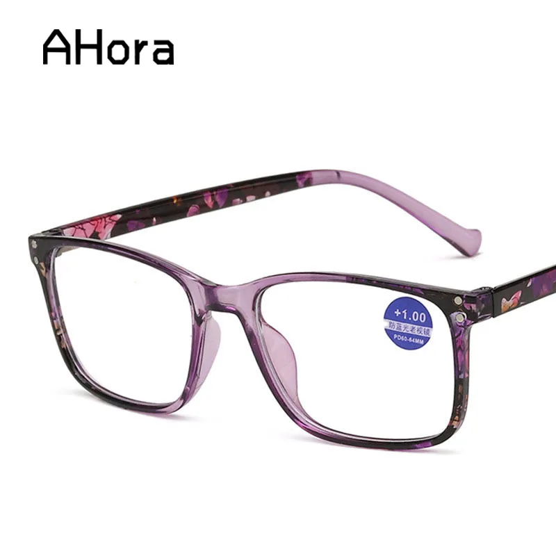 

Ahora Floral Anti Blue Light Reading Classic Women Square Presbyopic Eyeglasses +1.0+1.5+2.0+2.5+3.0+3.5+4.0 2022 New Trend