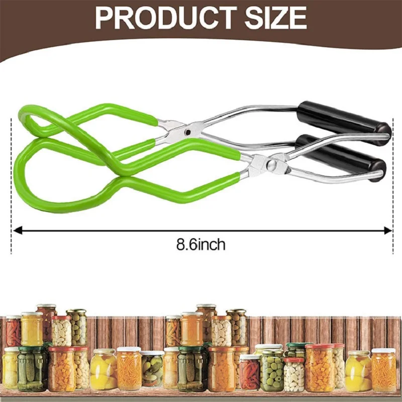 Canning Jar Lifter with Rubber Grips Long Handle Tongs Stainless Steel Cans Gripper Clamp Canned Clip for Kitche | Дом и сад