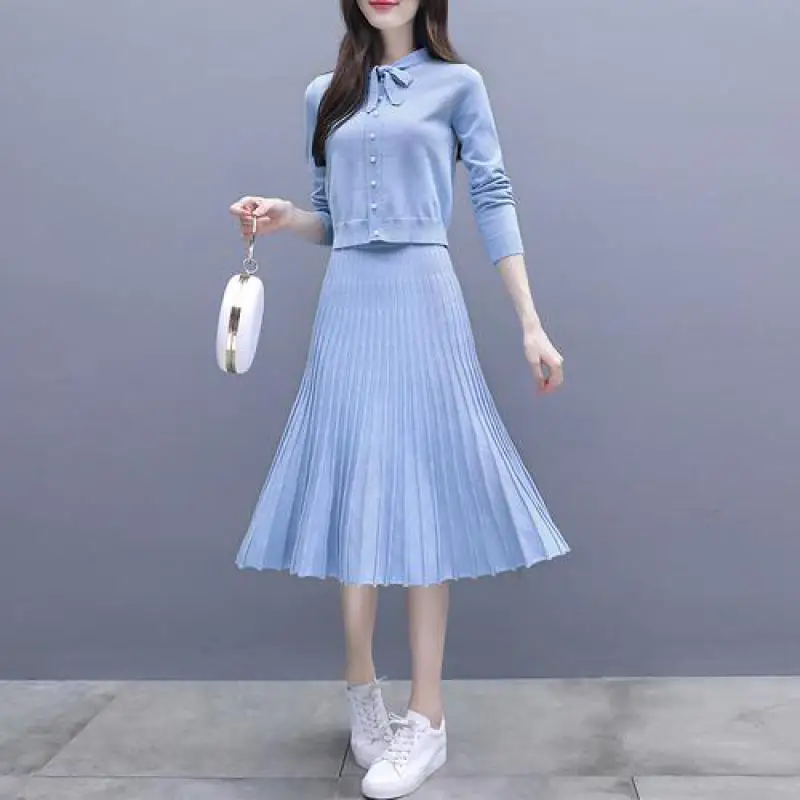 2019 новый весенне осенний женский костюм из двух предметов кардиган с длинными