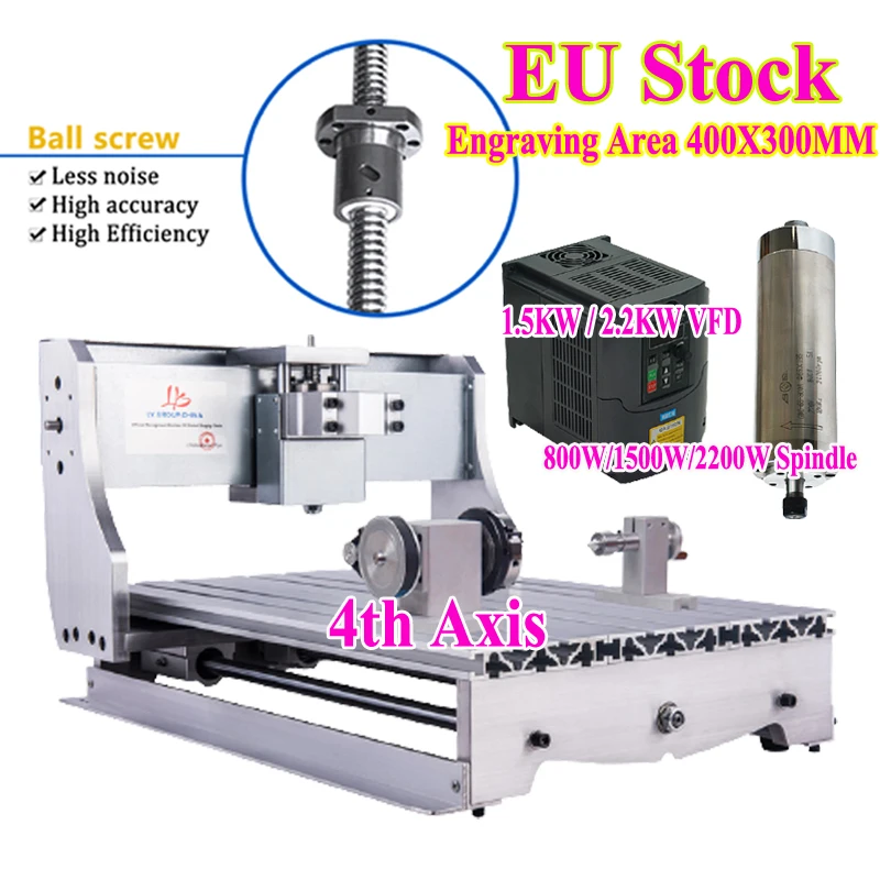 

Шариковый винт с ЧПУ рамой 3040, деревообрабатывающий фрезерный станок, набор рамок 4-й оси, 800 Вт, 1500 Вт, 2200 Вт, шпиндель кВт, кВт, VFD на выбор