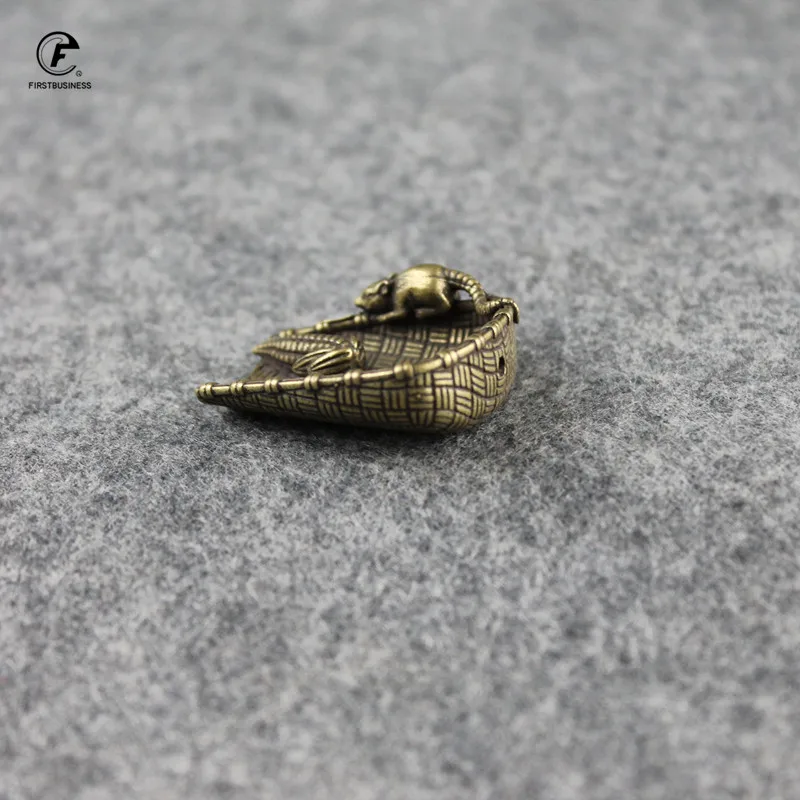 Ретро Медный Мини Совок мышь кукуруза Фен Шуй богатство украшение латунный чай