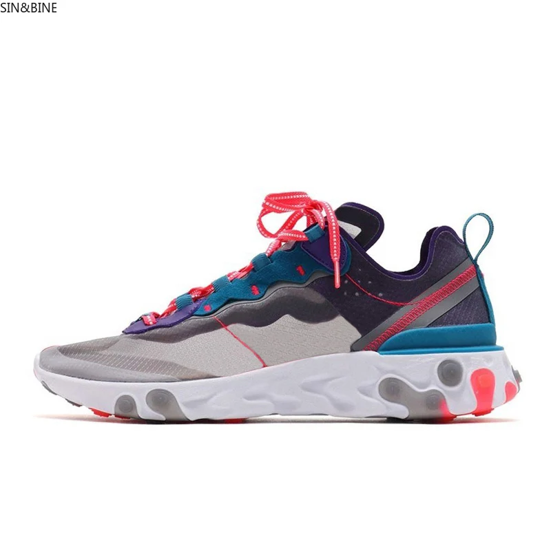 Мужские и женские кроссовки для бега react element 87 55 камуфляжные с красными орбитами