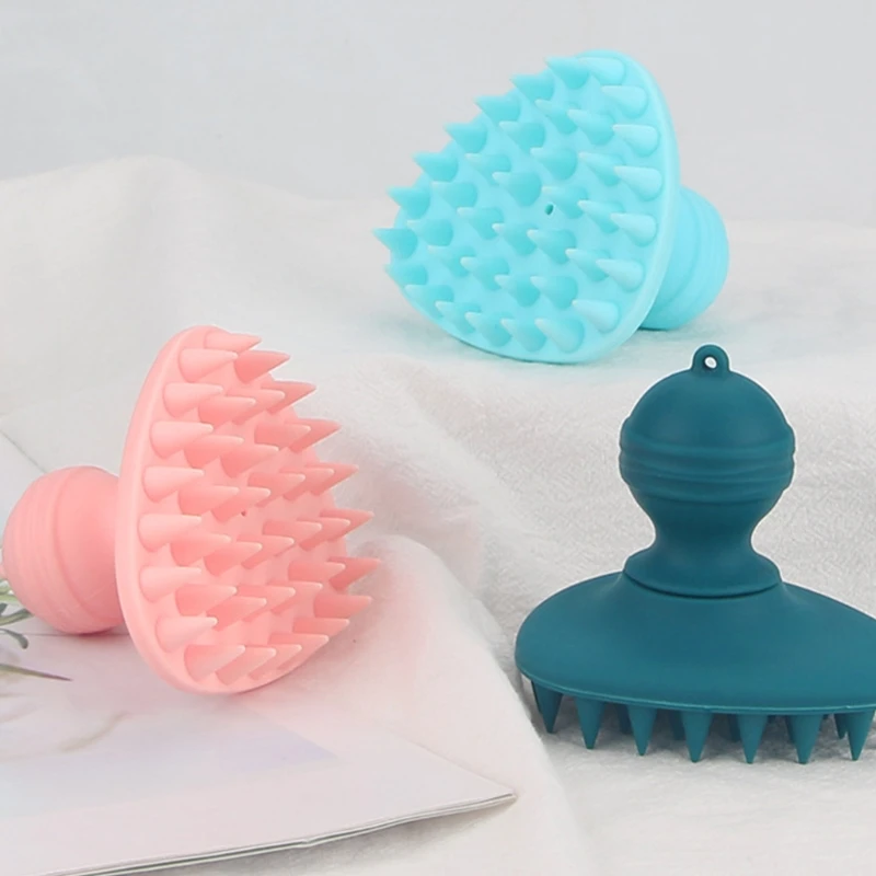 

Silicone Bristle Hair Scalp Massager Shampoo Brush Wet Dry Manual Head Massage Comb Scrubber Exfoliate Remove Dandruff