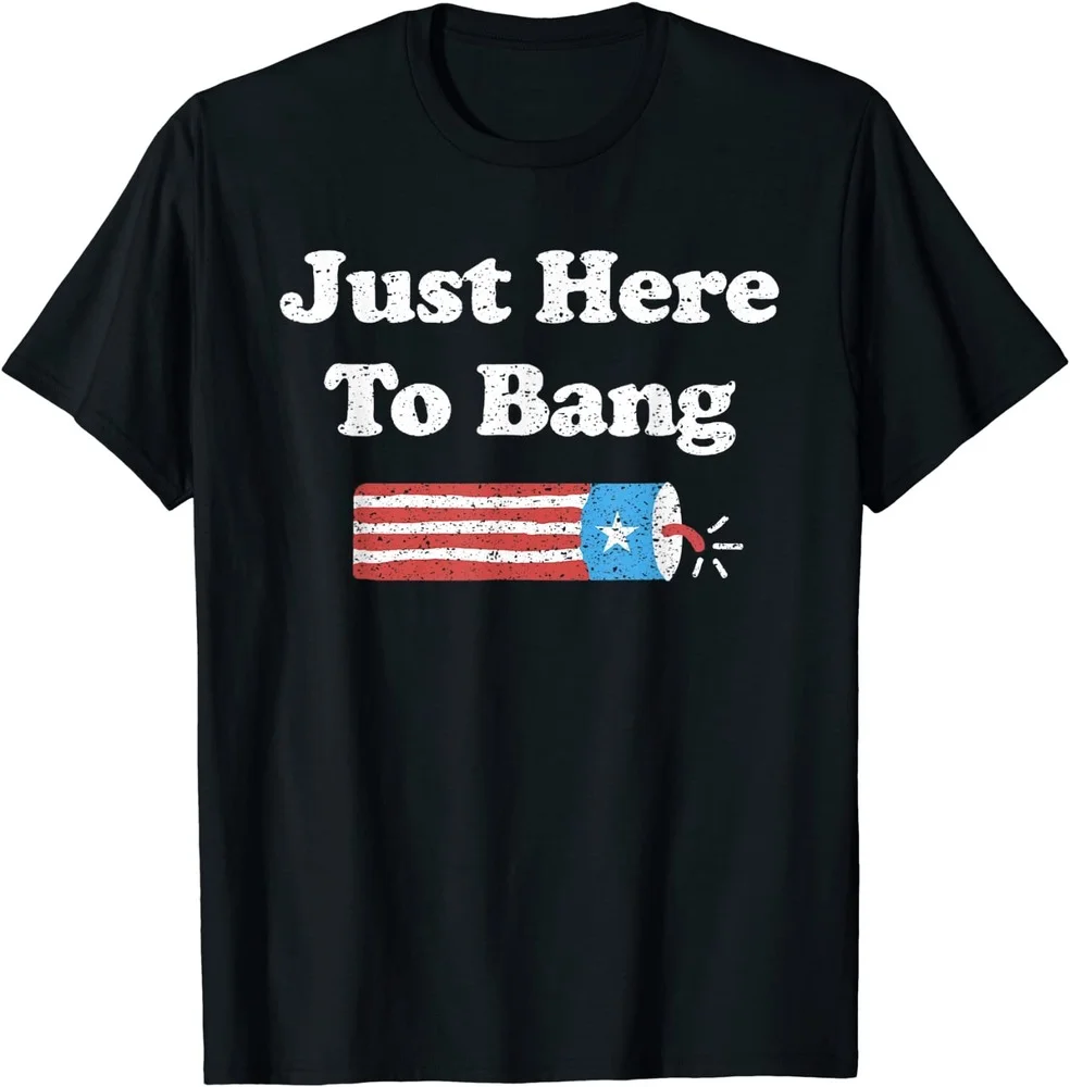 

Men Kawaii Summer Tops Karate Graphic Tees Tee Shirt Unisex Funny Fourth of July 4th of July I'm Just Here To Bang T-Shirt