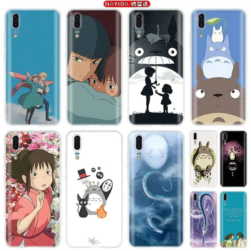 Мягкий силиконовый чехол для Huawei P50 P40 P30 P20 Lite Pro P Smart Z 2019 2020 МИЛЫЙ Тоторо Spirited Away