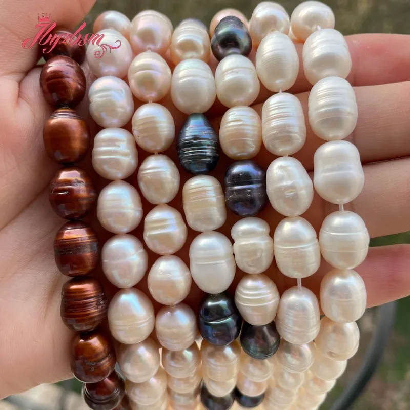 8x10-9x11mm Oval Natural Freshwater Pearl Loose Bead for DIY Women Classical Necklace Bracelet Earrings Rings Jewelry Making 15