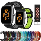 Силиконовый ремешок для Huami Amazfit GTS 2 Mini Pop Pro, двухцветный, с вырезами, 20 мм, сменный ремешок для часов, аксессуары