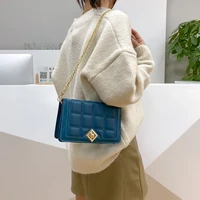 vintage square chain crossbody shoulder bags for women ins 2021 new pu leather blue black womens designer handbag travel bag