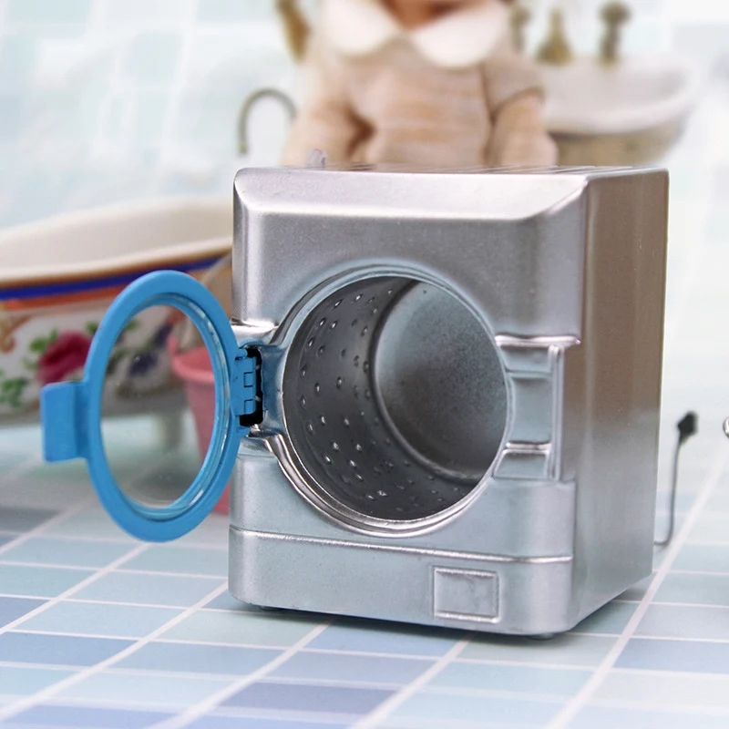 

1/12 Dollhouse Miniature Simulation Decor Accessories DIY Mini Washing Machine Kids Funny Toys