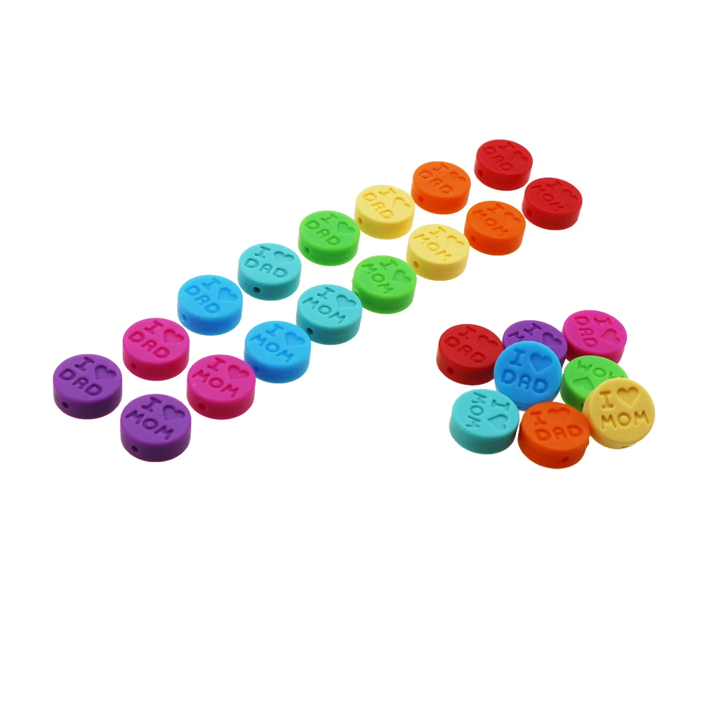 

100pcs Silicone Beads Letter Baby Teether Beads In sert Name on Pacifier Chain Clips Chewing Alphabet Beads Baby Toy