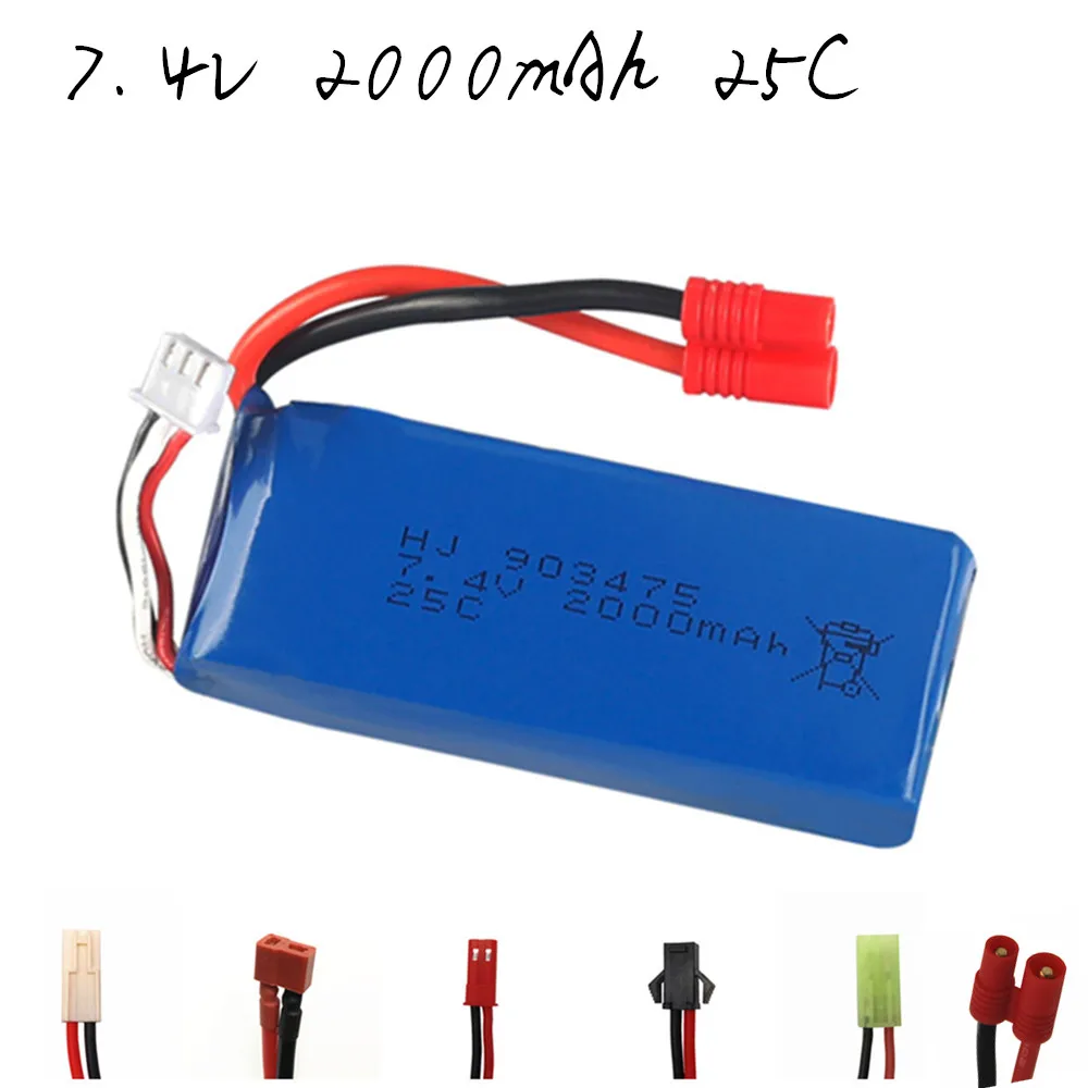 Аккумулятор Lipo 7 4 в 2000 мАч для квадрокоптера Syma X8C X8W X8G X8HC HQ899 12428 мАч|Детали и