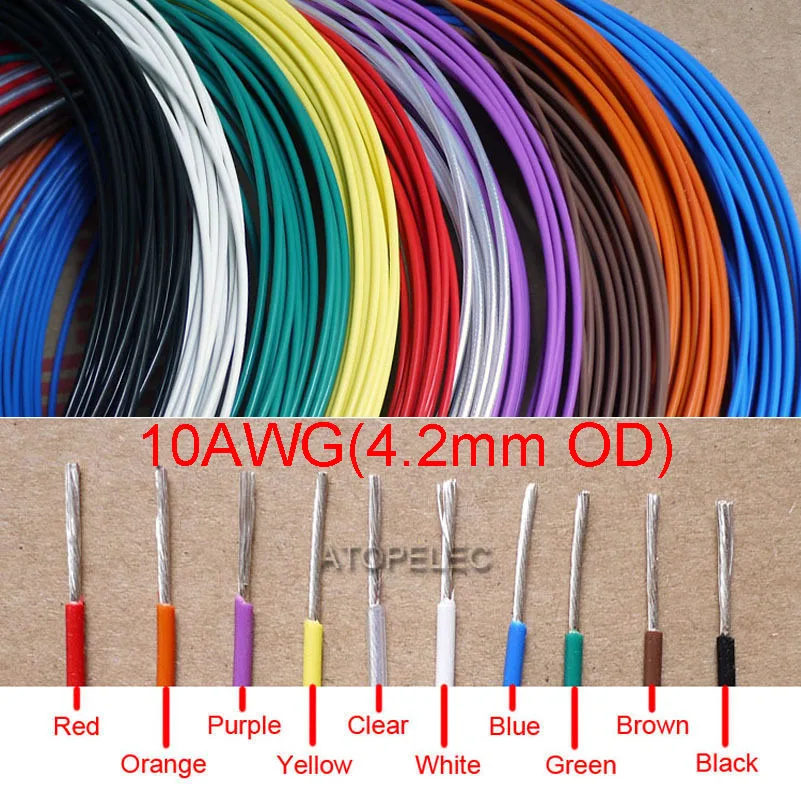 10AWG 4 2 мм OD посеребренный FEP провод OFC медный кабель Hi Fi аудио динамик наушники DIY