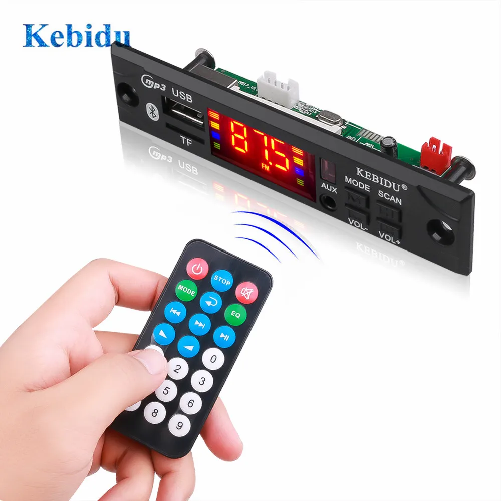 Беспроводной Bluetooth декодер KEBIDU 5 в 12 В MP3 WMA плата mp3 плеер автомобильный аудио USB TF FM