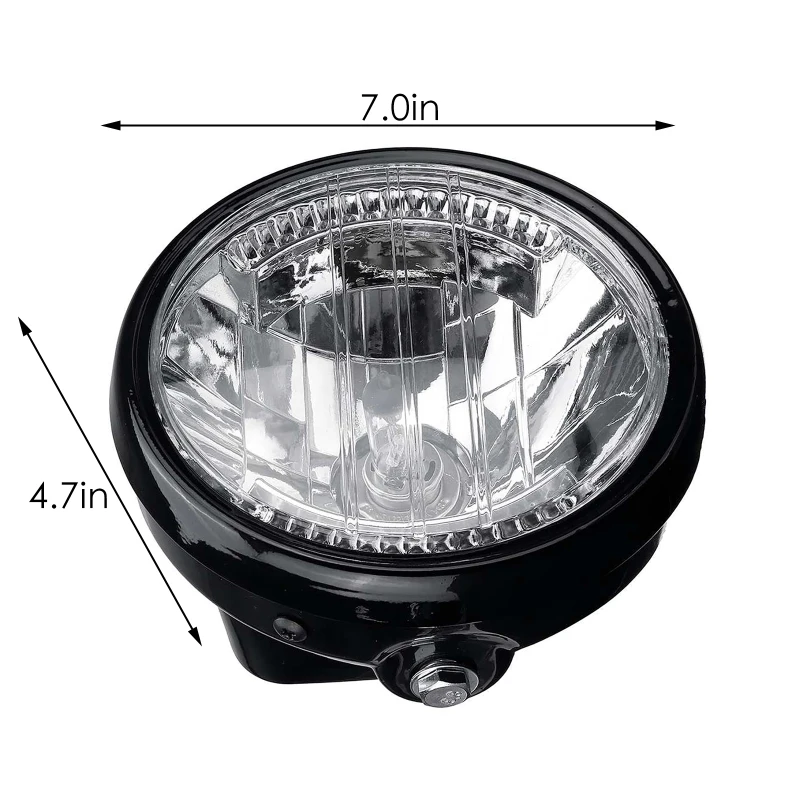 7 дюймов Янтарный мотоциклов головной светильник в стиле ретро кольцо лампы