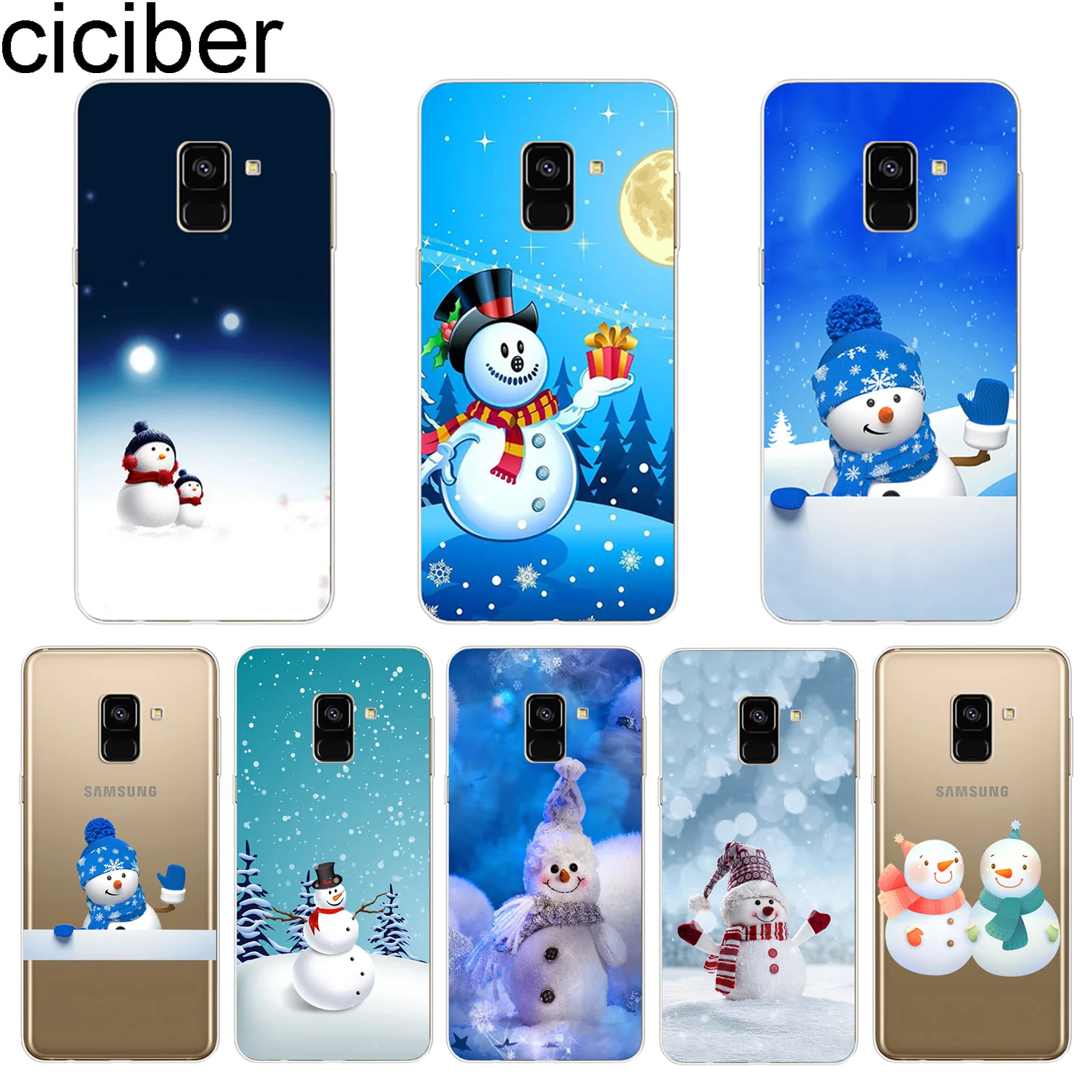 Ciciber Рождественский снеговик для Samsung A7 2018 чехол телефона Galaxy A5 A6 A8 A9 A3 2017 2016 A6S Plus