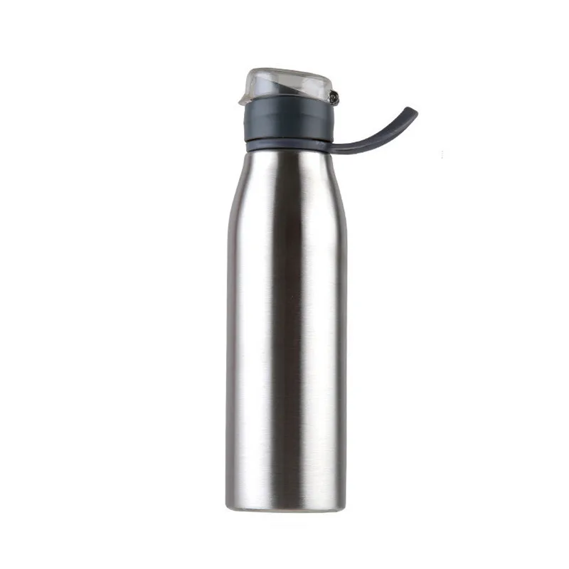 silver Bpa-Free 750 мл/25 унций нержавеющая сталь 304 спортивный и Открытый походный чайник американский стиль моя бутылка для воды портативная ручка всплывающая крышка - Цвет: silver