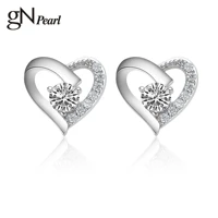 gn pearl stud heart elegant earings for women birthday valentine engagement wedding anniversary gift for girls female simple