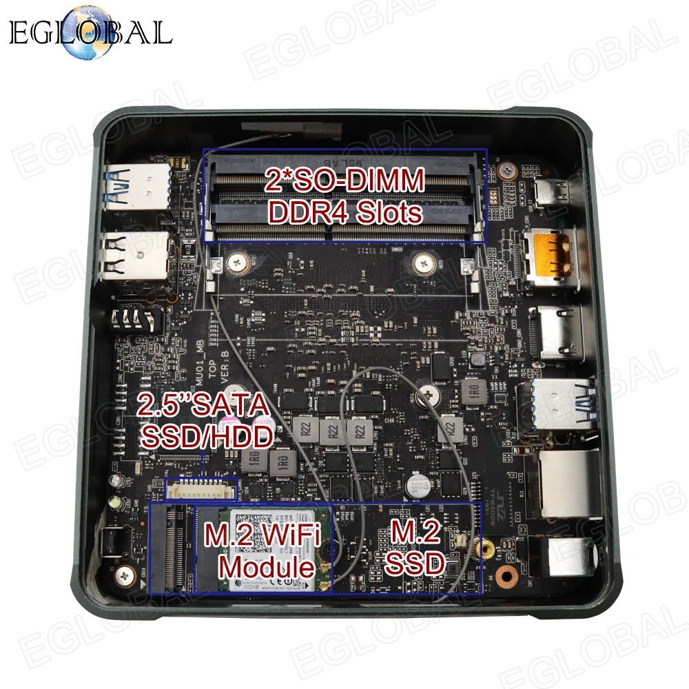 Eglobal Карманный охлаждающий вентилятор игровой ПК Intel Pentium Gold 5405U Core i3 8145U i5 8265U i7 8565U