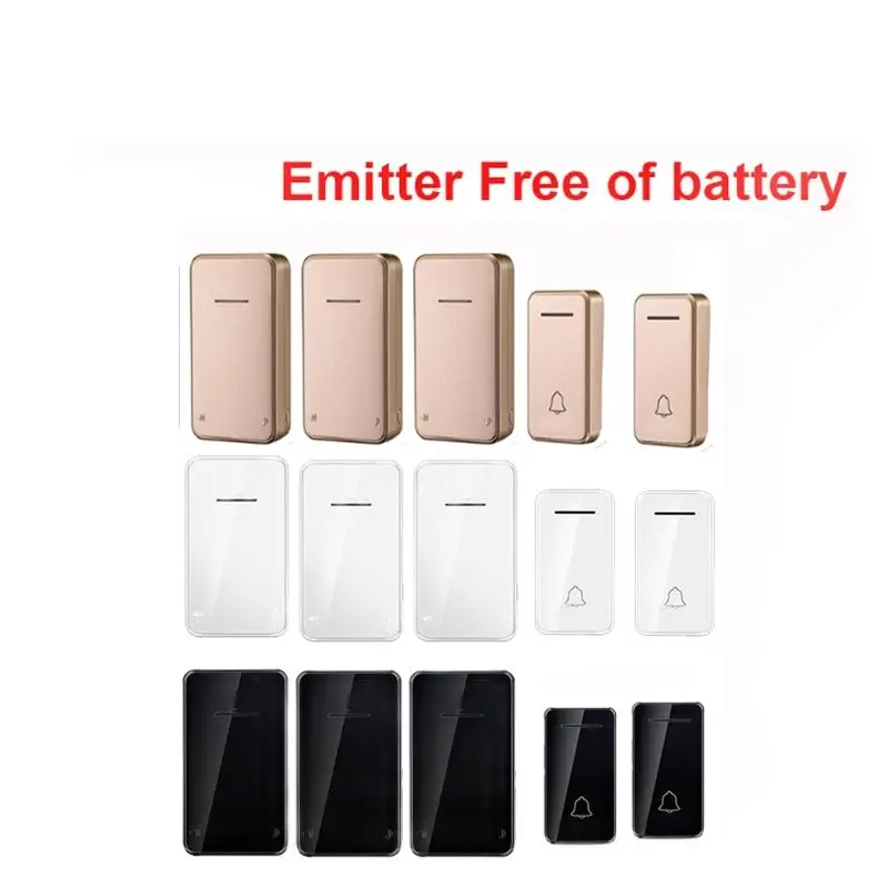 

Emitter Free of Battery Bell Set With 2 Push 3 Receiver Wireless Door Chime by 110-220V Cordless Doorbell Emergency SOS Button