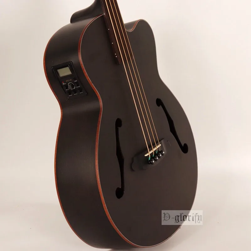 Профессиональный fretless 43 дюймов Акустическая бас гитара с эквалайзером