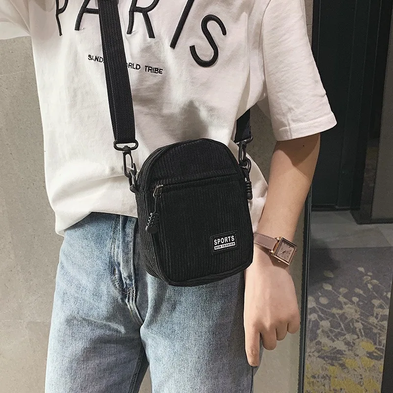 Женская Холщовая Сумка модная мини сумка на молнии для мобильного телефона