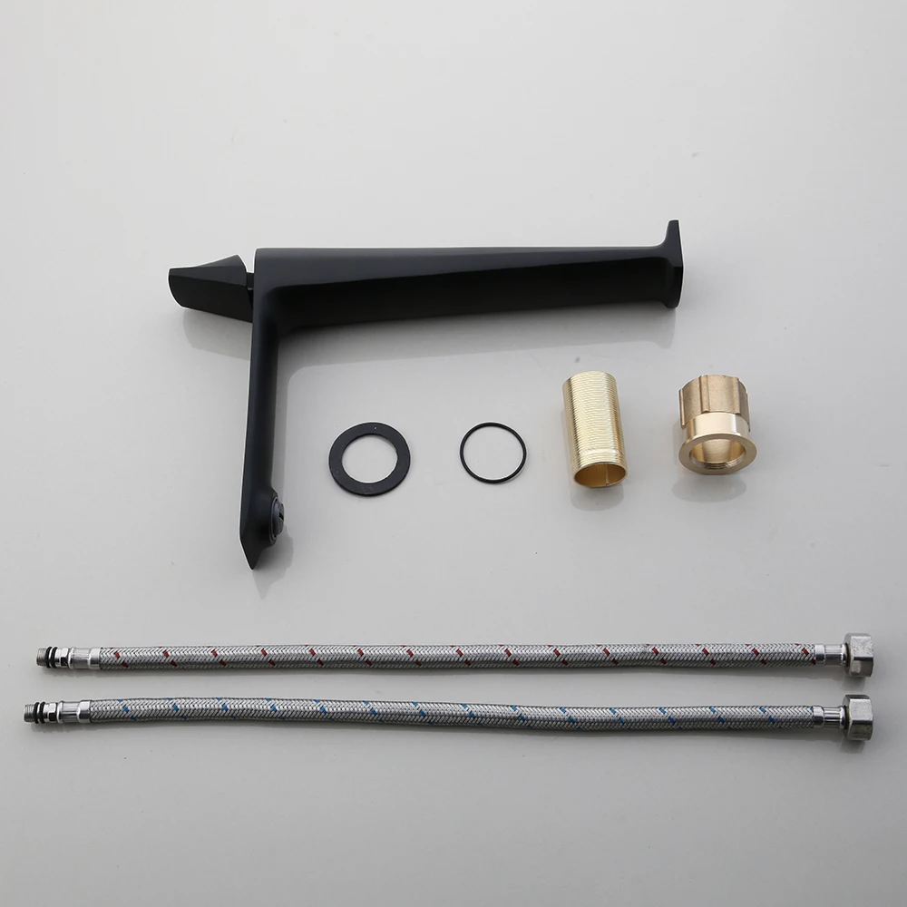 

Matte Black Bathroom Faucet Wash Basin Sink Tap Steam Spout Deck Mounted Solid Brass Rose Golden Mixer Tap Faucet