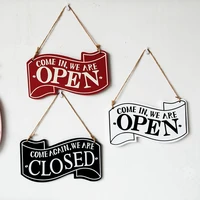 double sided openclosed license plate store wall decor restrooms tin sign vintage road guide metal sign painting plaques poster