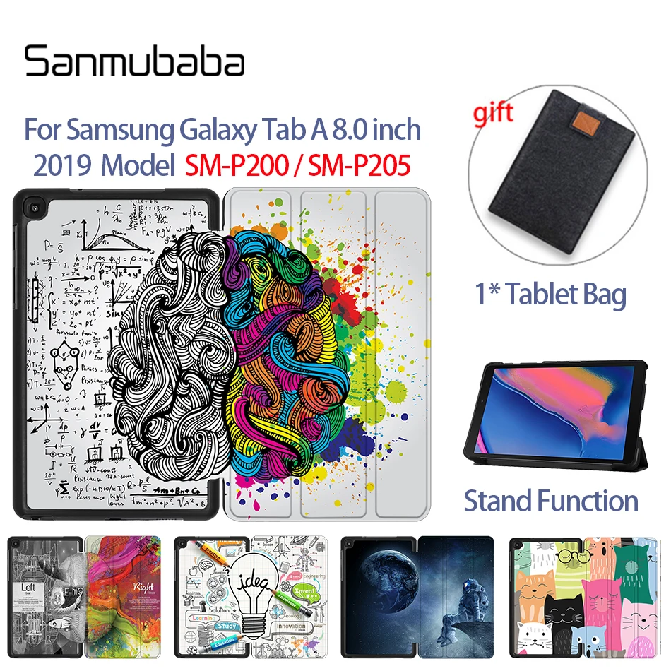 

Sanmubaba чехол для планшета Samsung Galaxy Tab A 8 дюймов с S Pen SM-P200 SM-P205 2019 полиуретановый кожаный чехол с магнитным замком и подставкой Funda