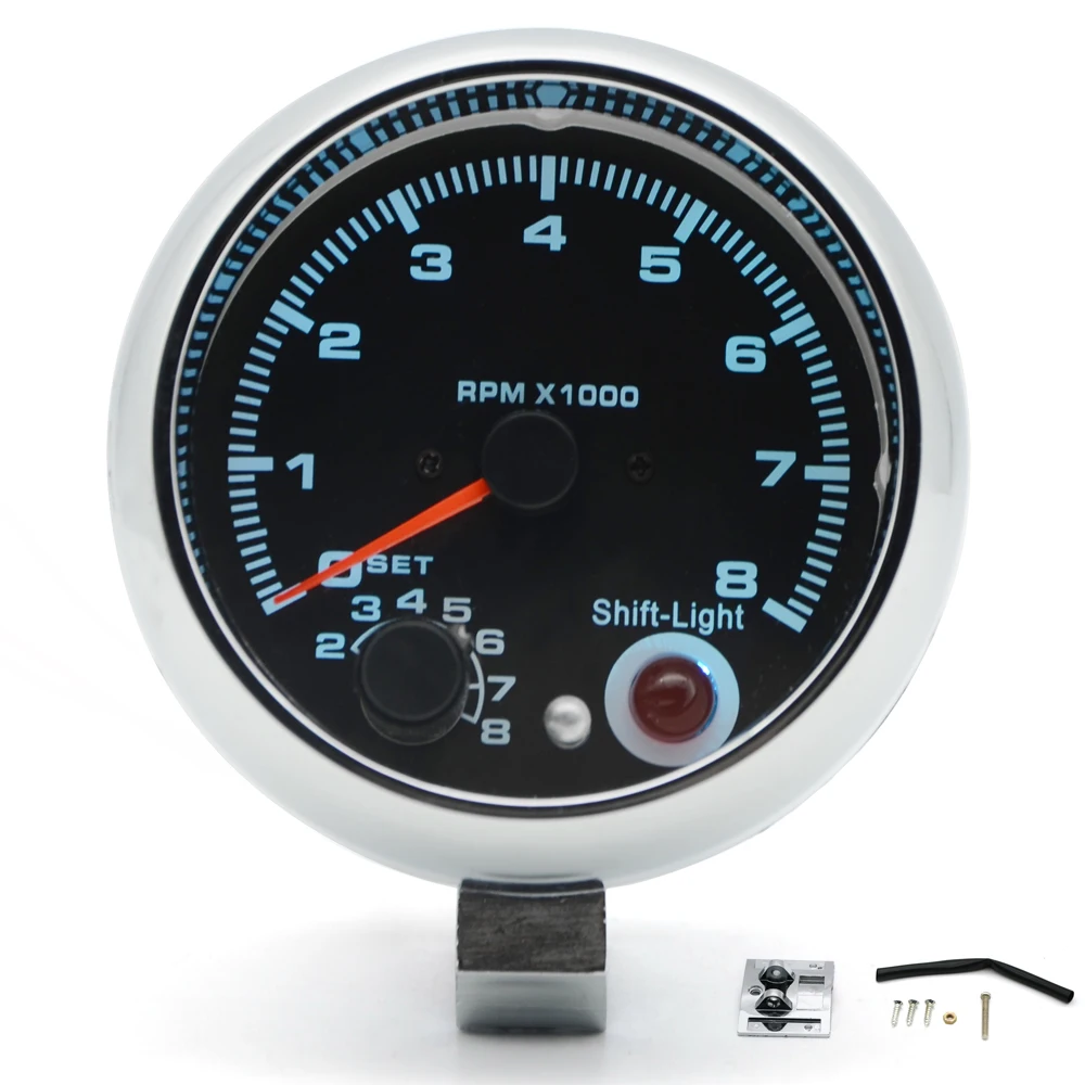 3 75 &quot95 мм Тахометр 7 цветов светодиодный дисплей черный лицевой Хром Корпус 4 6 8