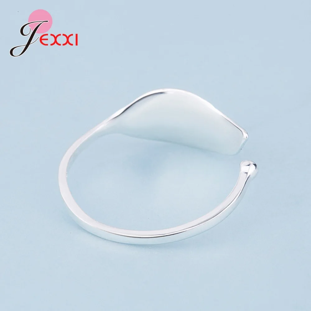 Регулируемое Открытое кольцо-манжета из стерлингового серебра 925 пробы с