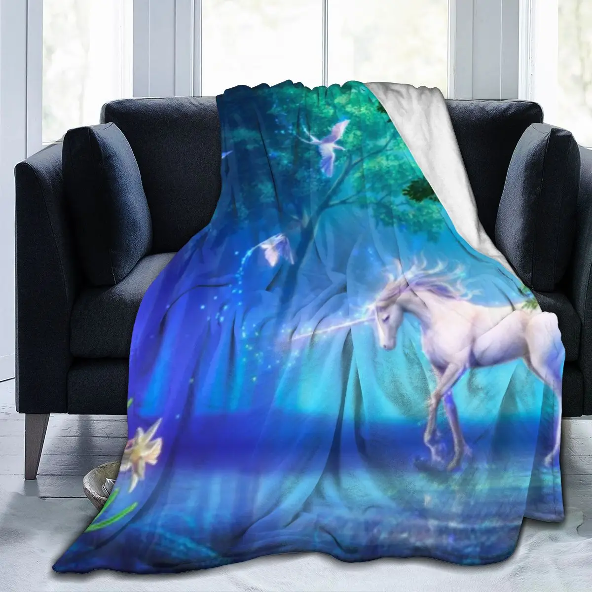 

Magical Unicorn And Animals Galaxy Fleece Throw Blankets For Sofa Bed Couch Dropship Wholesaling Drop ship