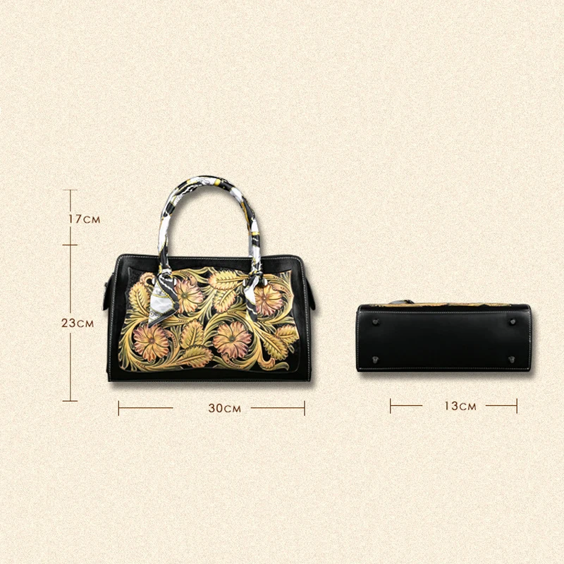 

Bestform Designer Handbags High Quality Genuine Leather Women Bag 2021 New Retro Handmade Embossing Cowhide Shoulder Bag