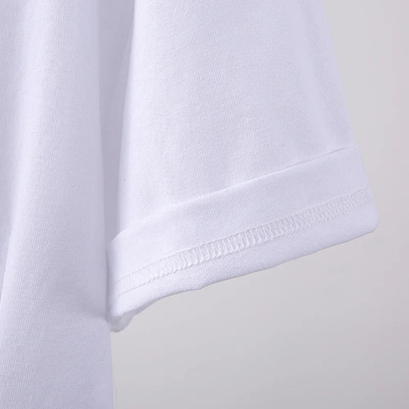 

White Patchwork Metal Chain T Shirt For Women O Neck Short Sleeve Casual Straight T Shirts Female 2021 Fashion Tide