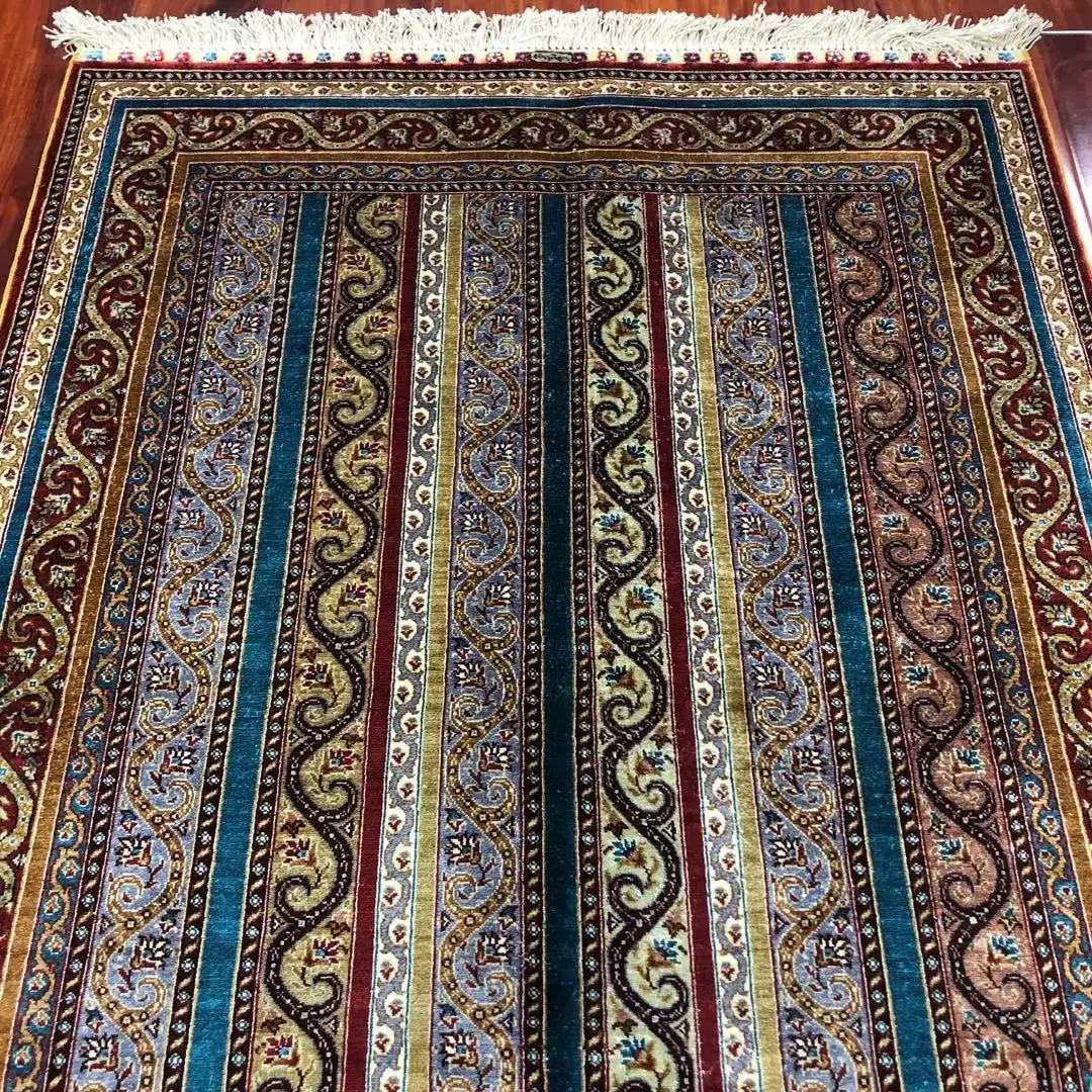 3 'x 4 5' Турецкий Дизайн ручной плетения шелковый ковер радужная полоса