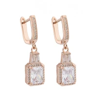 new trend 2022 geometric white color drop earrings square natural zircon noble fashion jewelry for women gift