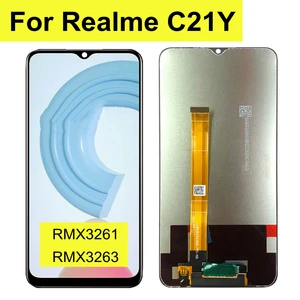 6 5 for oppo realme c21y lcd display touch screen digitizer assembly rmx3261 rmx3263 for realme c21y lcd free global shipping