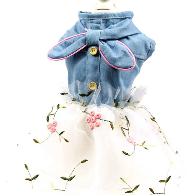 Собака платье из джинсовой ткани джинсовая юбка летняя одежда для собак кошек