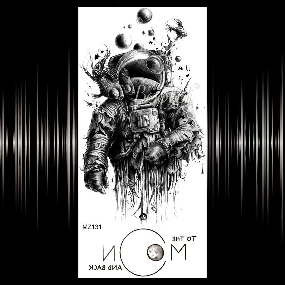 Временные татуировки для мужчин и женщин синяя галактика астронавт реалистичные