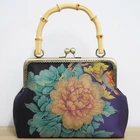Винтажные сумки ручной работы с цветами, Бамбуковая сумка с ручным замком, женские сумки, новинка 2021, сумка через плечо с ремешком-цепочкой 120 см