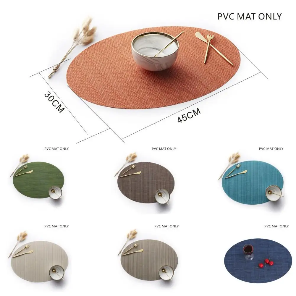 

1pc Nordic Oval Placemats for Dinning Table Decoration PVC Coffee Table Bowl Pad Table Cup Mat table coaster Kitchen Accessories