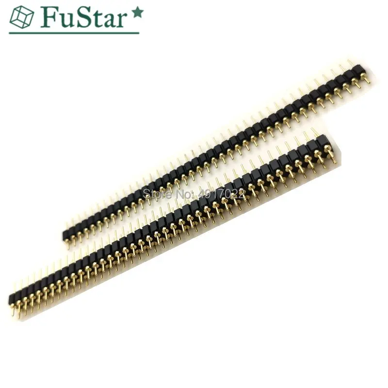 

10pcs 2.54mm Round Pin Header Hole Female Header Optional 1*40P 2*40 Pin Single Dual Row Gold-plated Double Row Double Needle